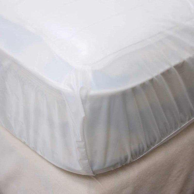 Home Expressions 4Gauge Vinyl Mattress Protector Fitted Sheet Style Waterproof Mattress Cover Breathable and Spill Protection Fits a Mattress Up to 11.5" Deep (King 80" x 78" x 11.5 Deep) - Image 1